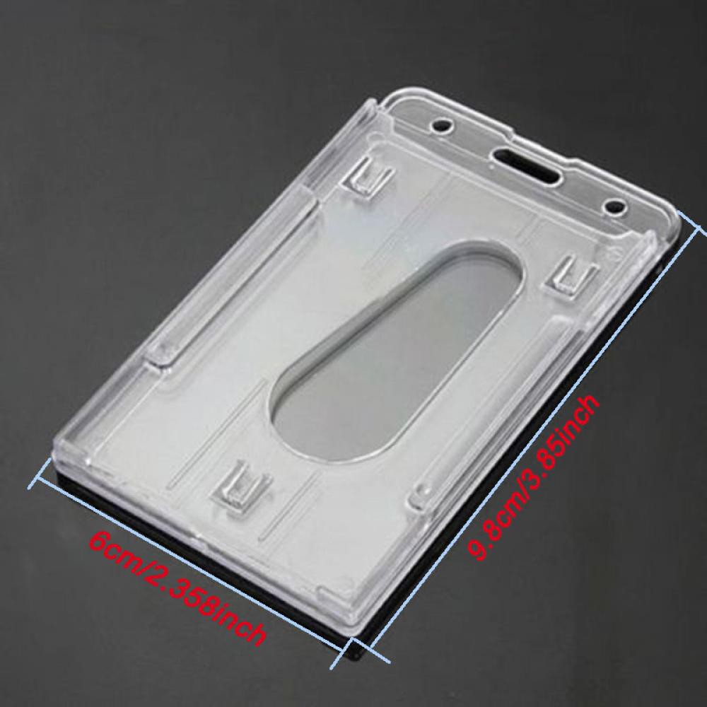1Piece Hot Design Double Card Acrylic Plastic ID Badge Card Holder High Quality