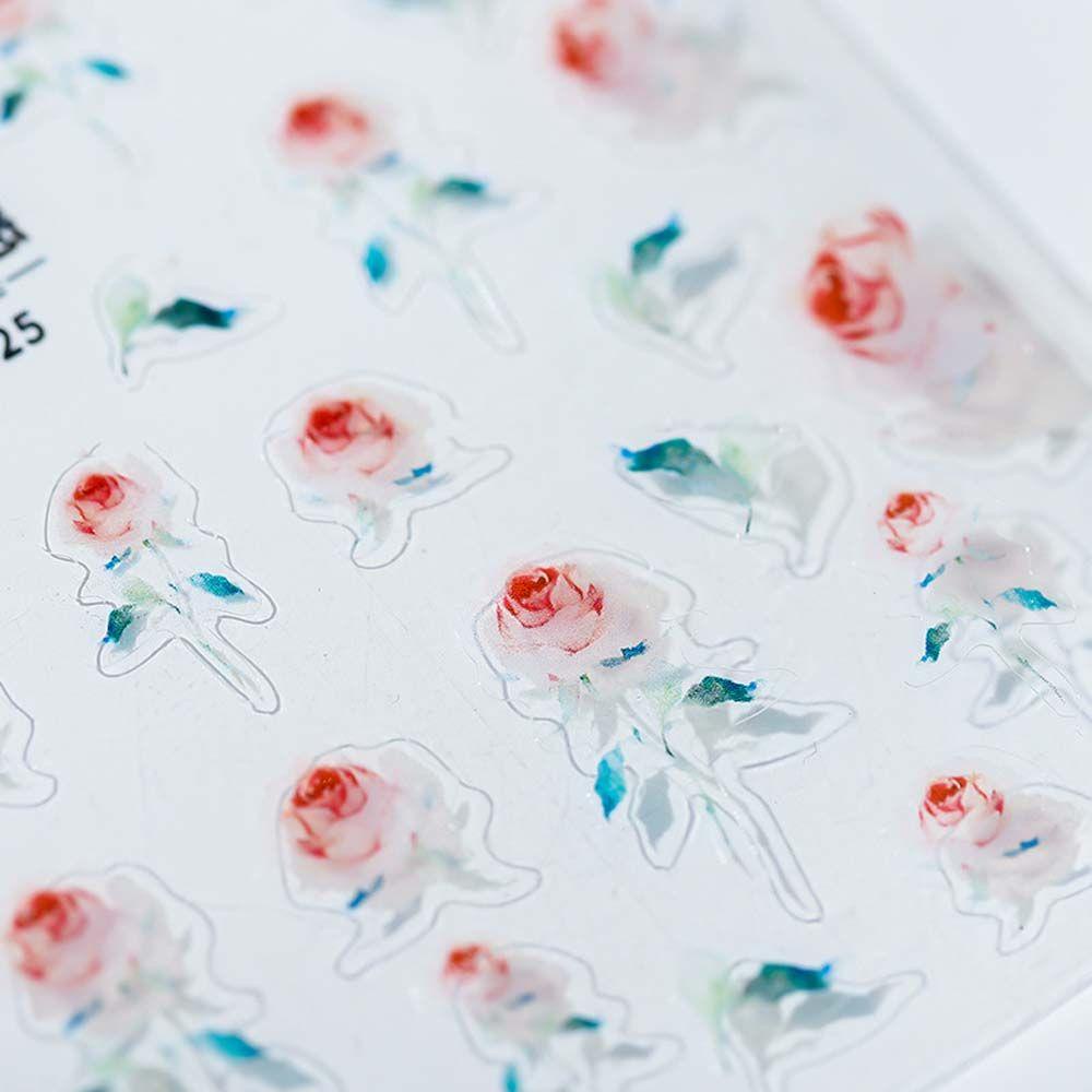 Miếng Dán Trang Trí Móng Tay Hình Hoa Hồng Hạc Phong Cách Nhật Bản