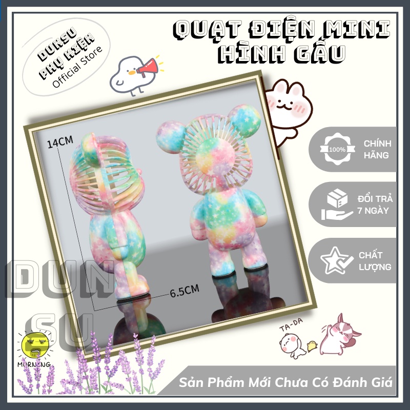 Quạt Điện Mini Cầm Tay Hình Gấu Bearbrick