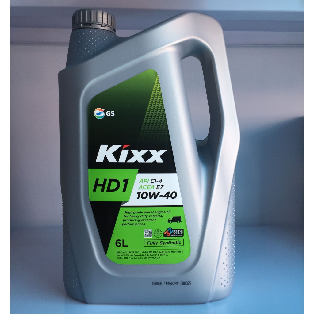 Dầu động cơ Kixx HD1 CI-4/E7 10W40 6L – Hàng chính hãng