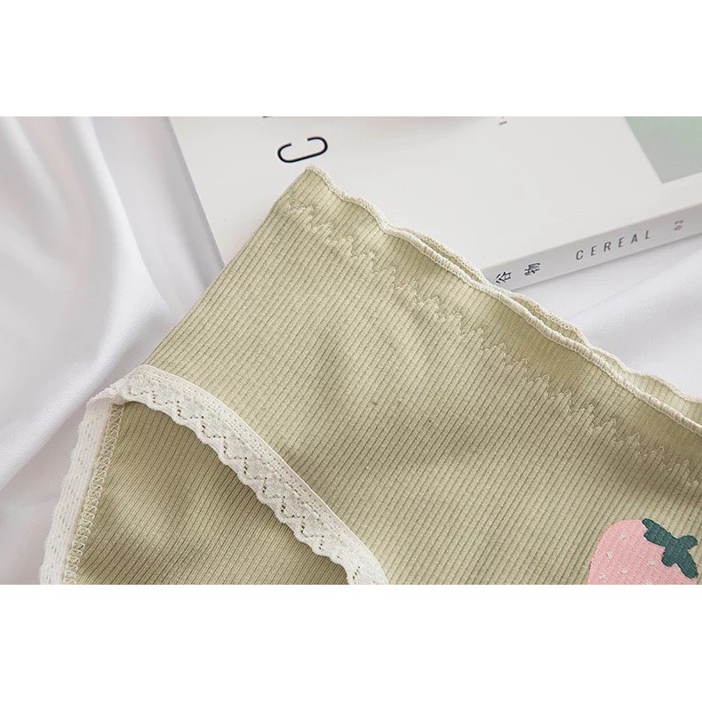 Quần Lót Nữ Cotton gân tăm viền ren mềm mại kháng khuẩn mã L1011