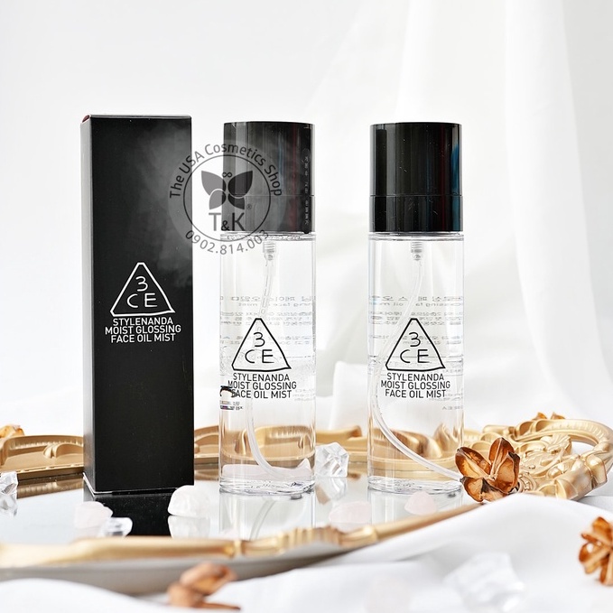 🧡XỊT KHOÁNG KIỀM DẦU 3CE MOIST GLOSSING FACE OIL MIST
