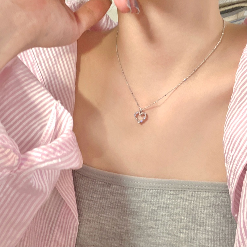 Dây chuyền trái tim đính đá vòng cổ nữ đi tiệc trẻ trung