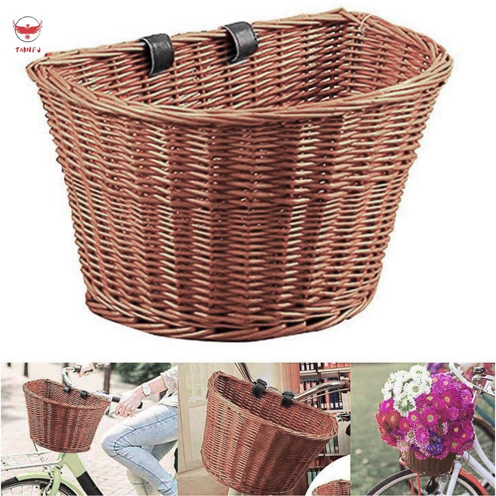 Giỏ đan dạng chữ D xinh xắn dành cho xe đạp