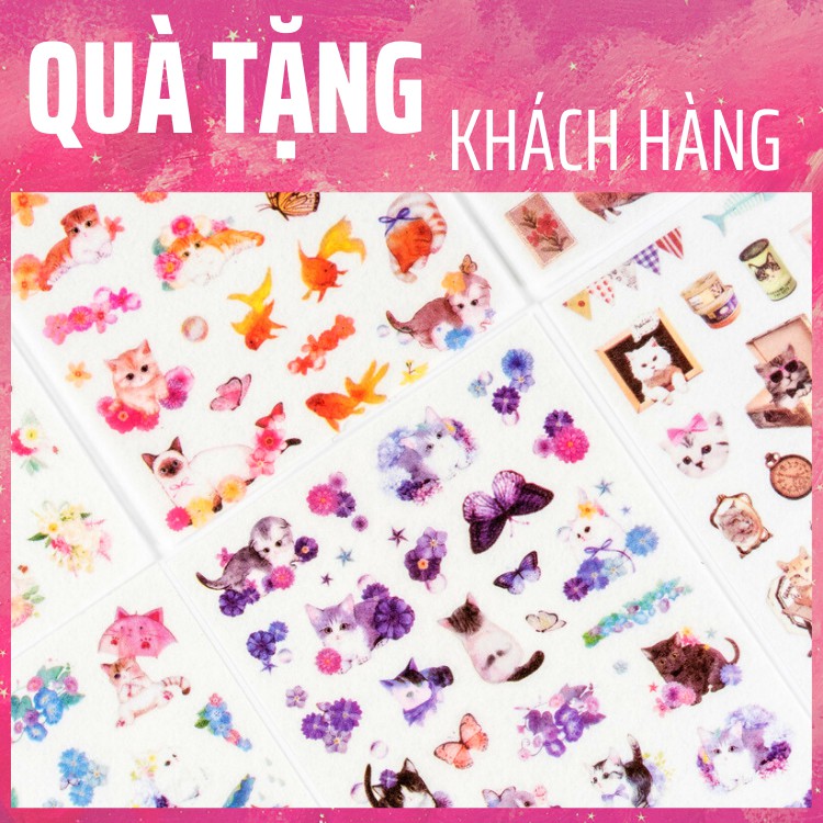(Deal 1k) sticker mèo siêu xinh xắn