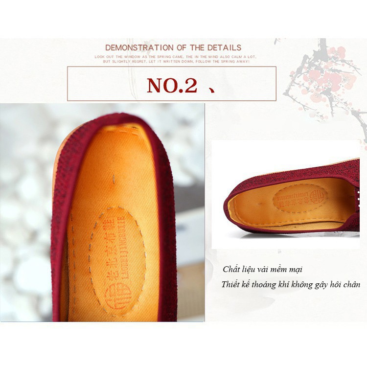 Giày búp bê, giày lười, giày đế bằng nữ thoáng khí đế cao su êm ái phong cách Hàn Quốc HKM001