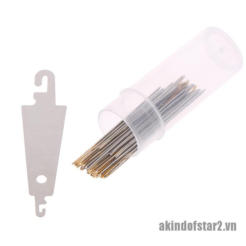 Bộ 30 Kim Thêu Chữ Thập Có Vòng Màu Vàng Độc Đáo