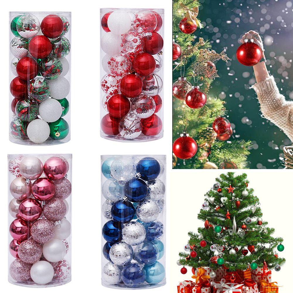 Set 30 Trái Châu Bằng Nhựa Kích Thước 6CM Trang Trí Giáng Sinh