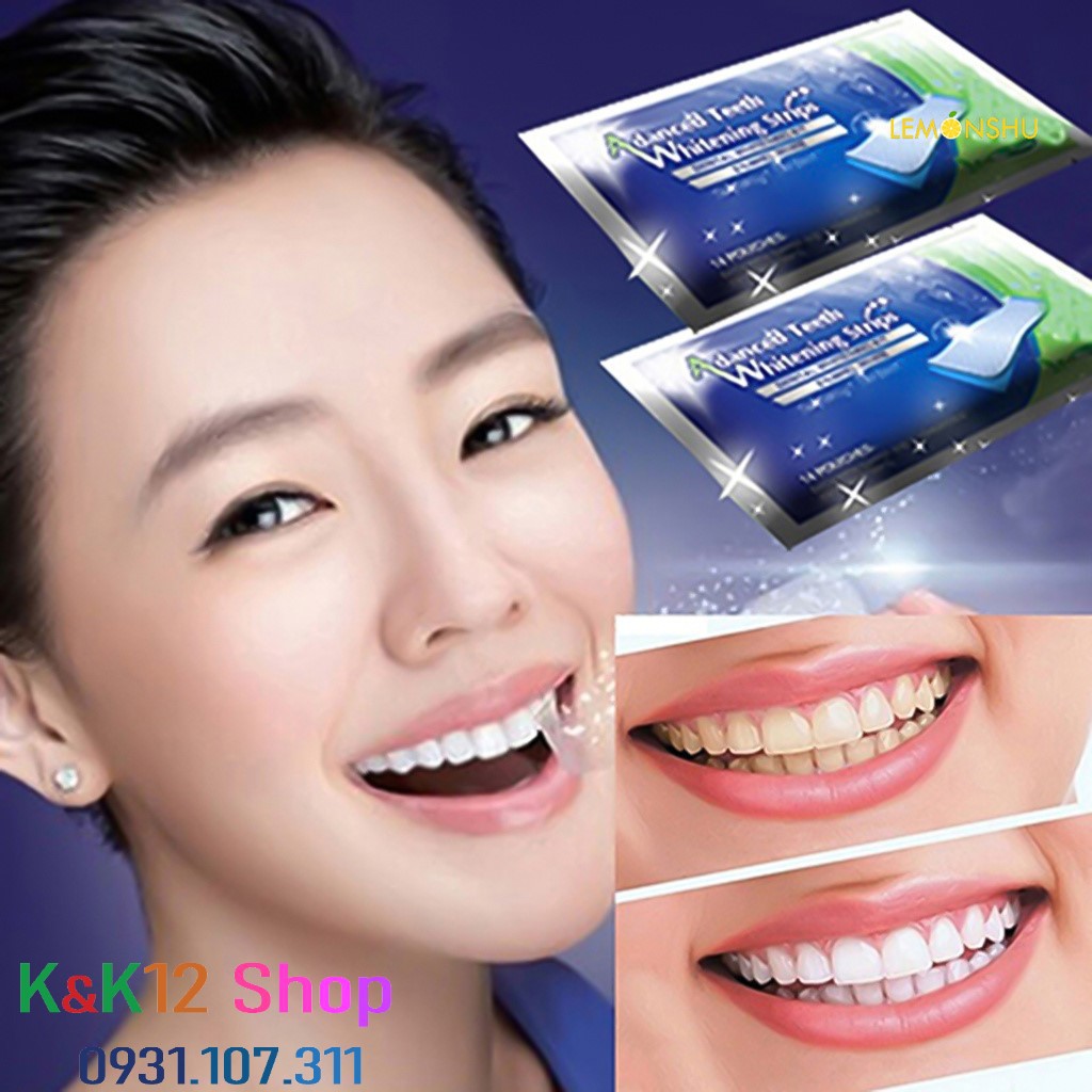 Miếng dán trắng răng tiện lợi Advanced Teeth Whitening Strips