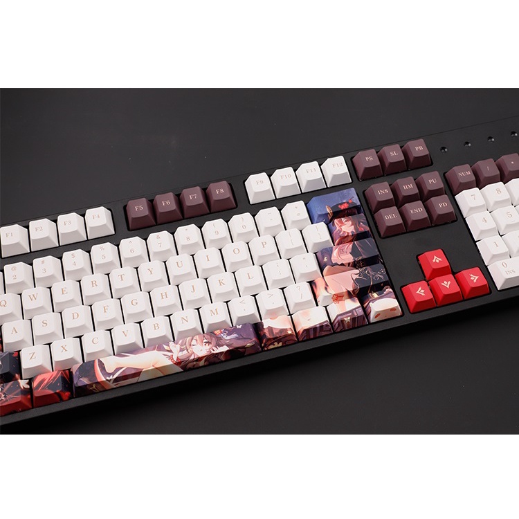 Keycap Hutao Ayaka Raiden Yae Nahida Kazuha 136 phím PBT dày genshin impact in dyesub5mặt anime layout phím