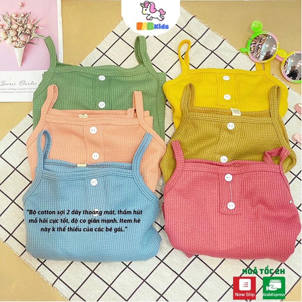 Bộ 2 Dây Và Quần Chip Đùi FREESHIP Chất Cotton Sợi Cho Bé Gái Siêu Yêu - SA - BUSKids