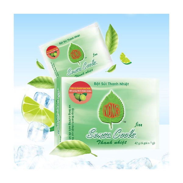 Bột sủi thanh nhiệt Sensa Cools - bổ sung vitamin c giúp thanh nhiệt, giải độc gan, làm mát cơ thể - mỗi hộp 6 gói