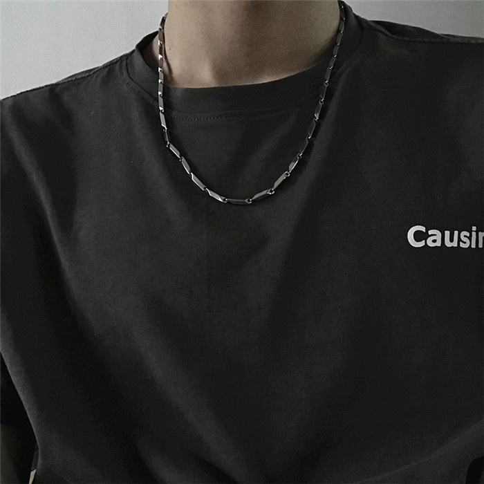 Dây Chuyền Nam Nữ SAZ Mặt Sợi Xích Đan Nahu Basic Màu Bạc Vòng Cổ Unisex Đơn Giản Đẹp Chất Titan Chống Gỉ  - Xích trơn