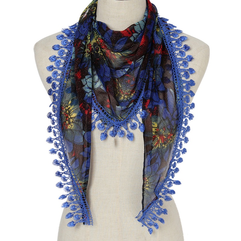 Khăn Choàng Cổ Có Tua Rua In Họa Tiết Hoa Phong Cách Bohemian