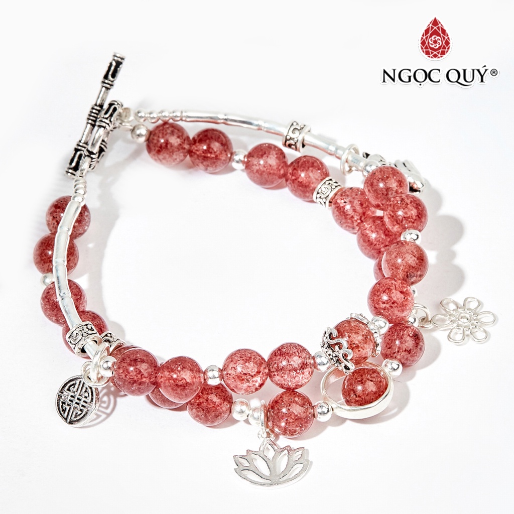 Vòng đôi TA dâu phối charm bạc - Ngọc Quý