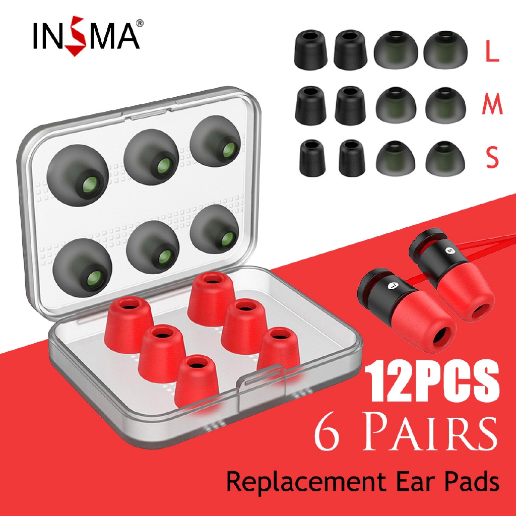 6Pairs Replacement Earbud Earplug Tip Soft In-ear Headphone Memory Foam Silicone