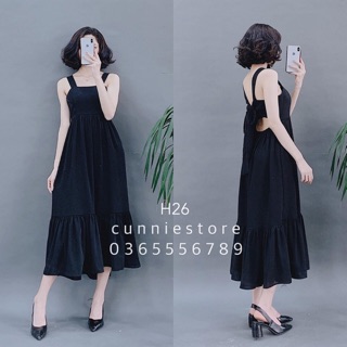 Pass đầm maxi buộc nơ lưng new 99% kèm ảnh thật mình mặc cận chất