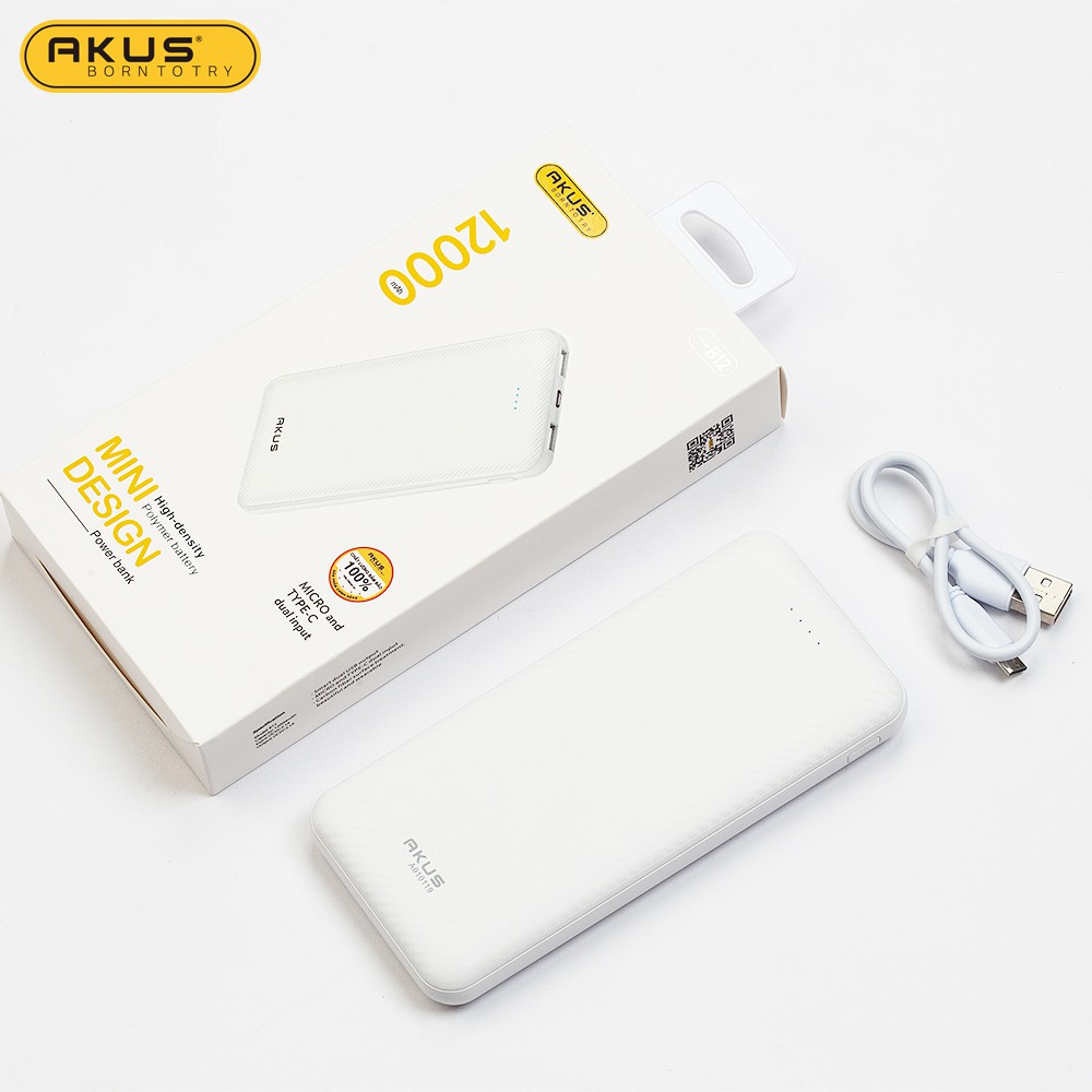 Pin Dự Phòng 12.000mAh Akus - B12 Chính Hãng