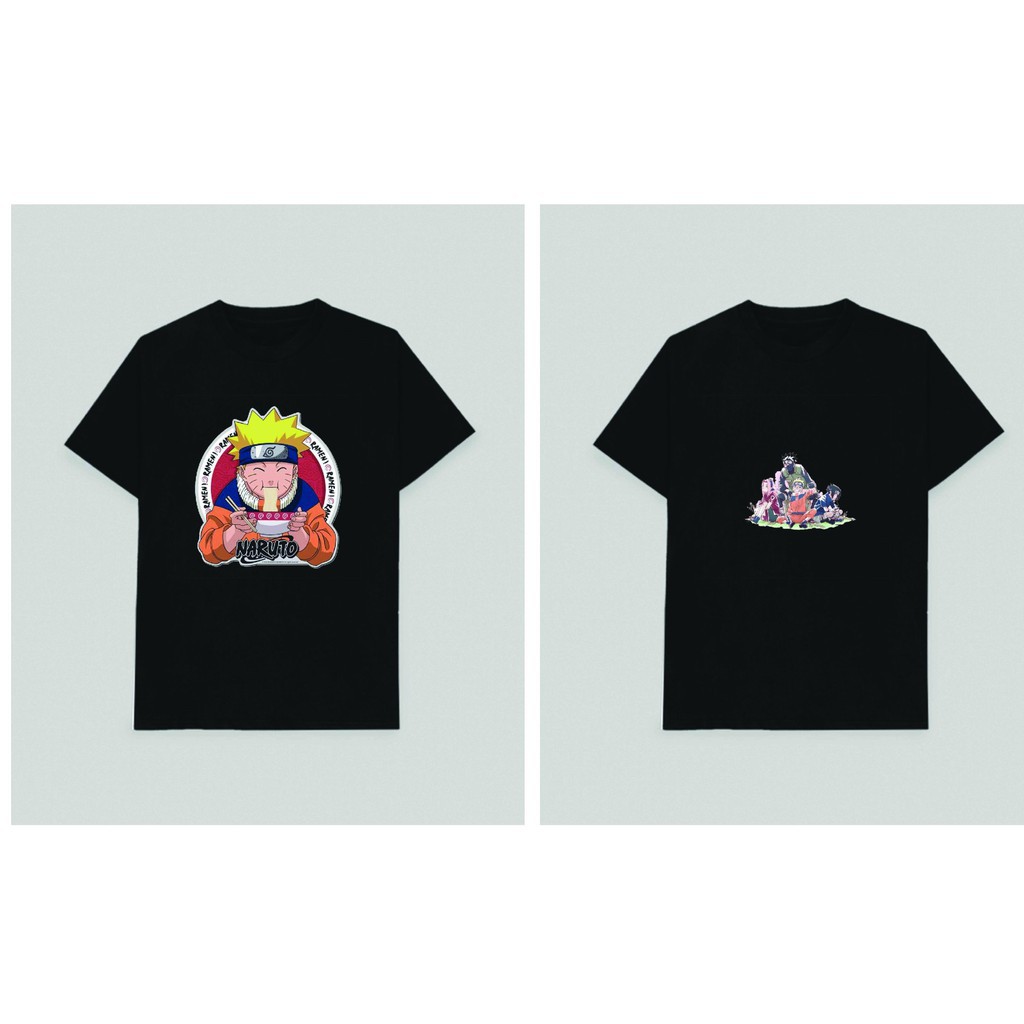Áo thun phông đen in hình NARUTO chibi anime thời trang nam nữ dễ thương độc đáo