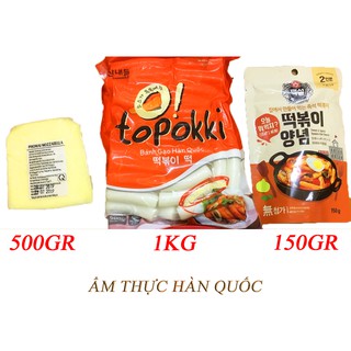 [KoreanMart] ( COMBO ) BÀNH GẠO TOPOKKI HÀN QUỐC 1KG KÈM SỐ TOKBOKKI HÀN QUỐC 150G + 500G PHÔ MAI MOZZARELLA