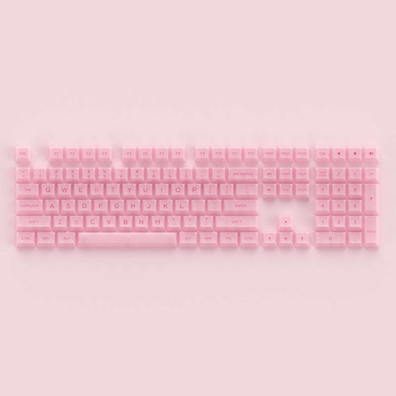 Set keycap AKKO Pink (PC / ASA-Clear profile / 155 nút) - Keycap trong suốt xuyên led dành cho bàn phím cơ