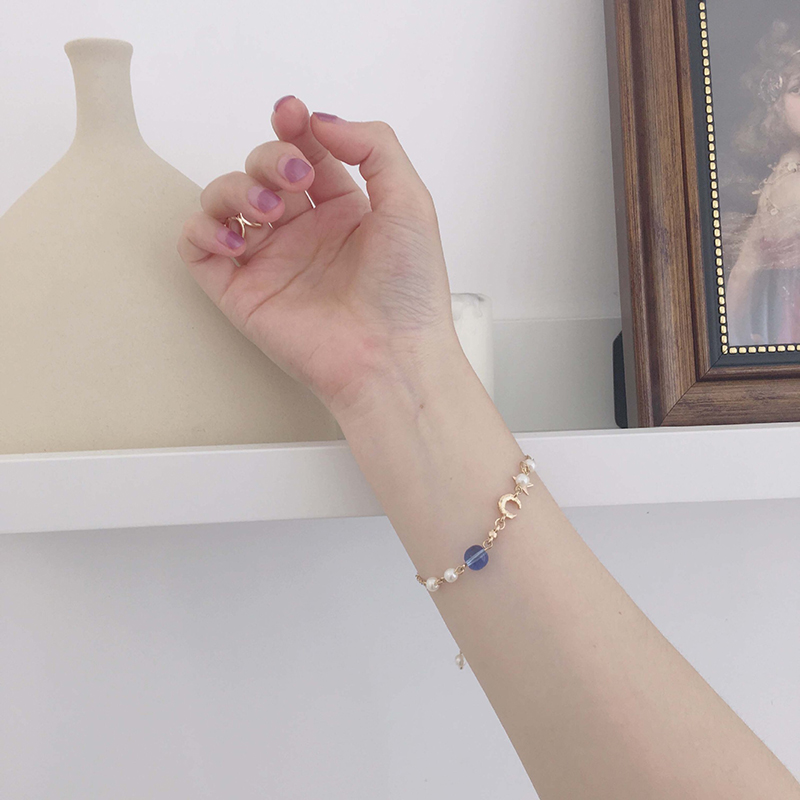 Vòng Đeo Tay Hình Bông Hoa Đính Ngọc Trai Giả Xinh Xắn