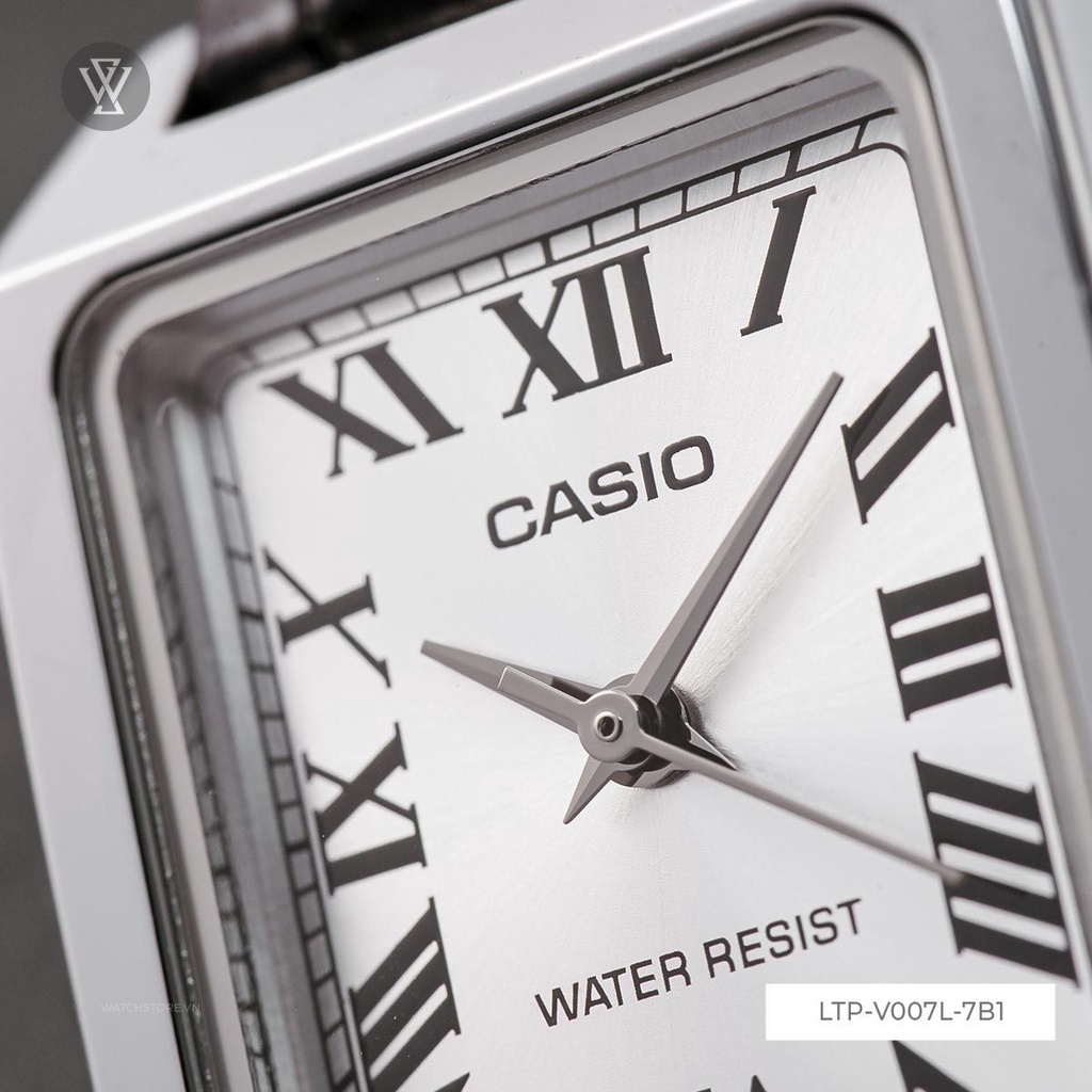 Đồng Hồ Quartz Nữ Casio WATCHSTORE LTP-V007L-7B1UDF Thiết Kế Mặt Kính Khoáng 22mm, Dây Da Và Vỏ Mạ Crom Chống Nước