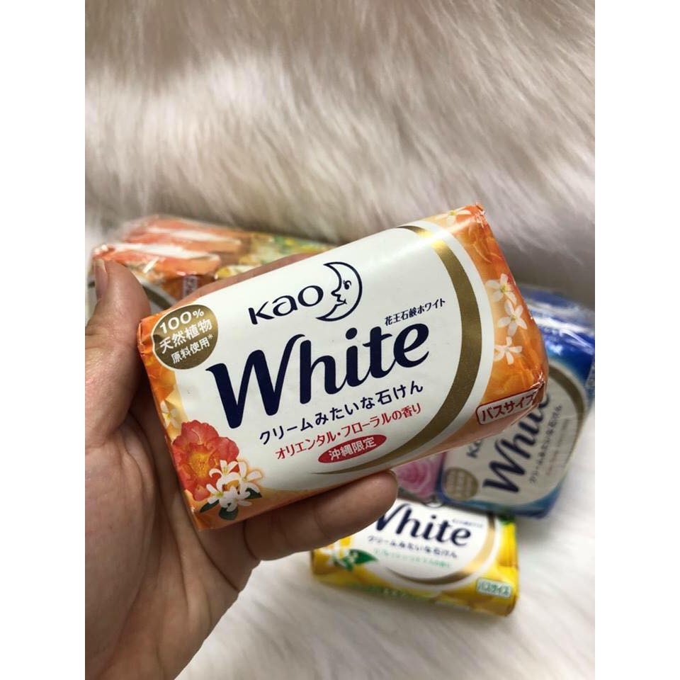 Bánh xà phòng tắm KAO white hương nhiệt đới 130g nội địa nhật bản
