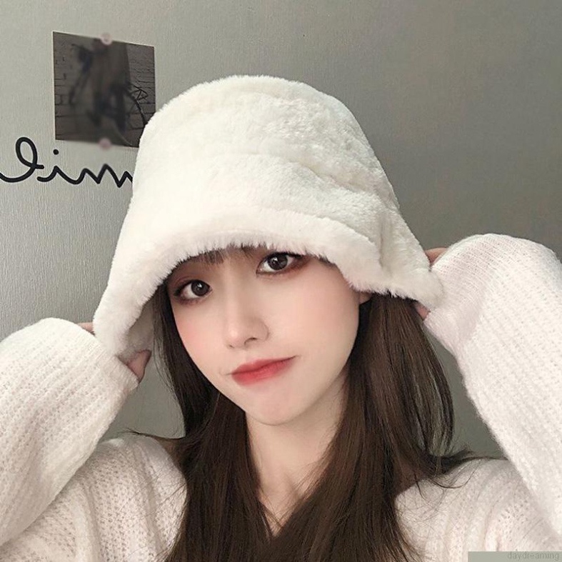 Mũ Lông Siêu Mềm Dáng Cụp Xinh Xắn  Mũ Len Lông Cừu Mềm Mại Giữ Ấm Phong Cách Hàn Quốc Thời Trang Thu Đông Cho Nữ