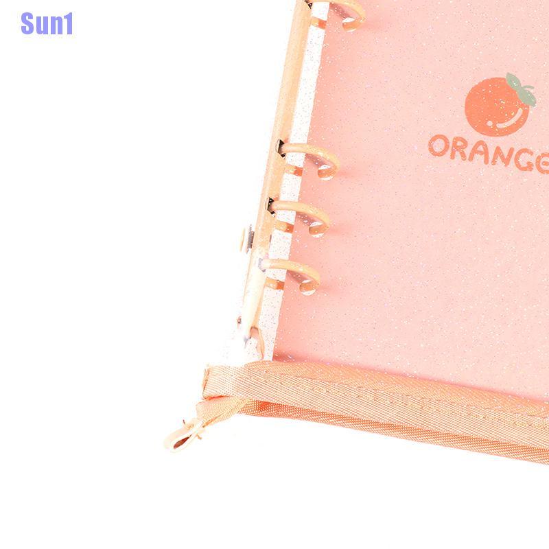 Vỏ Bọc Sổ Tay Trong Suốt Lấp Lánh Có Khóa Kéo Phong Cách Hàn Quốc