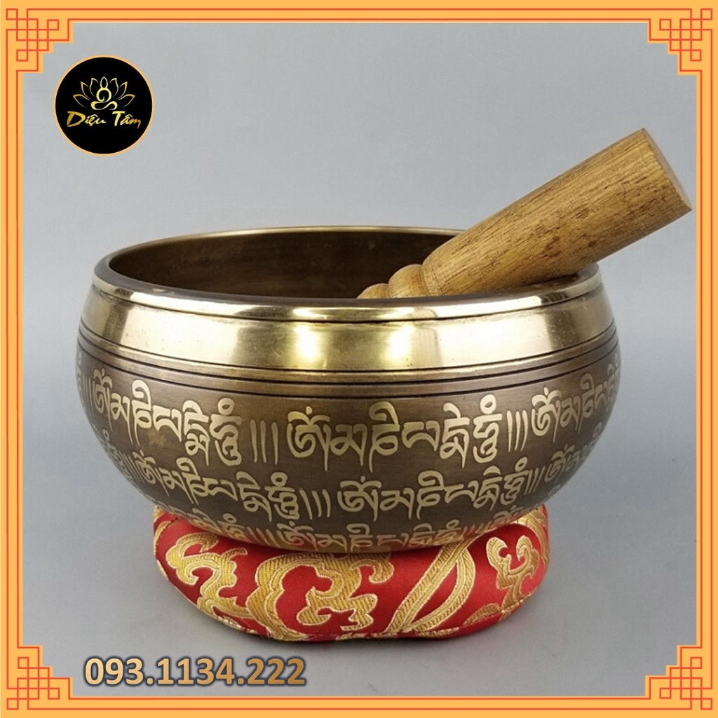 Chuông xoay hát Nepal thủ công handmade - 1 bộ set - thanh âm thiền tịnh mẫu 1 phật