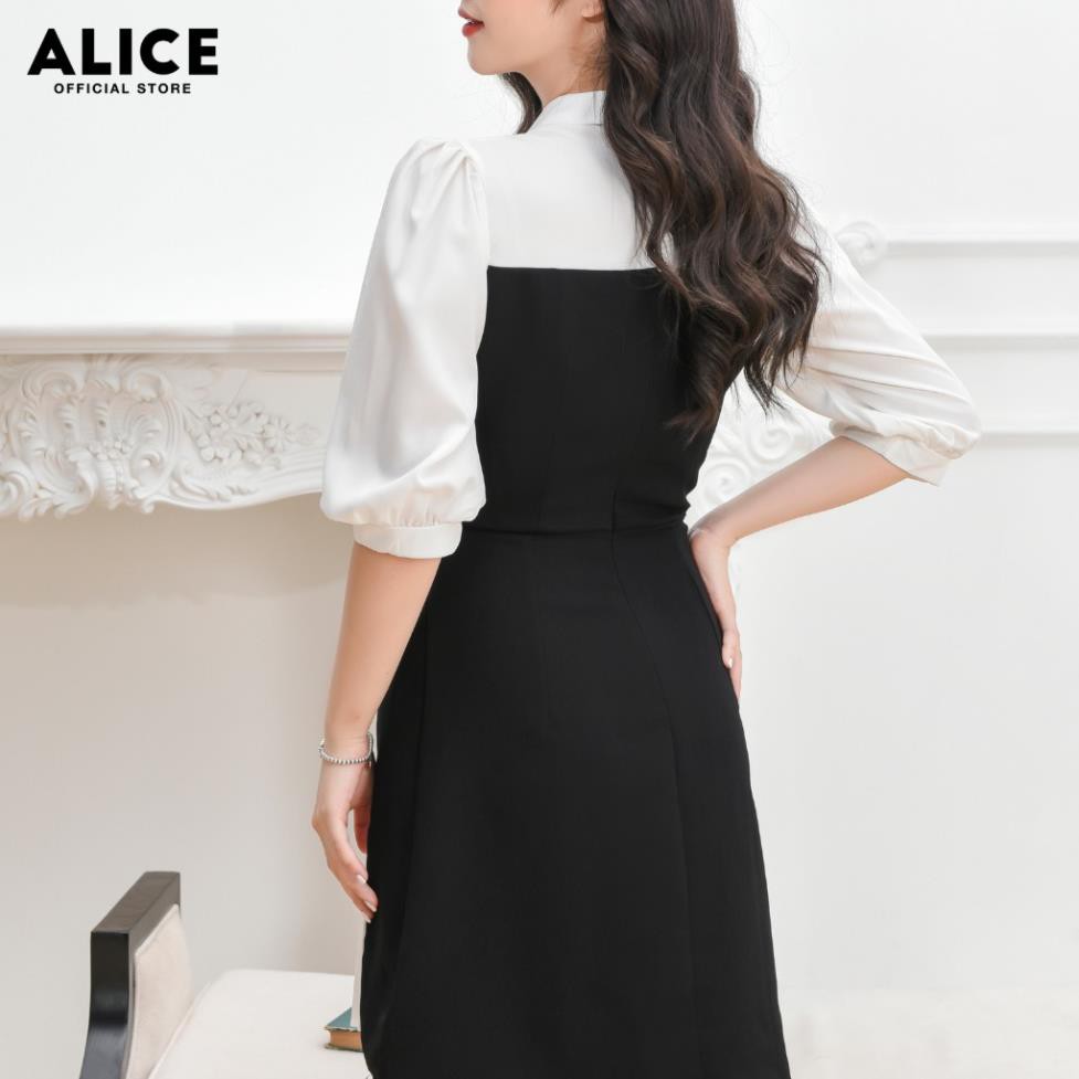 Đầm Suông Công Sở Nữ Đẹp ALICE Thiết Kế Cổ Sơ Mi Chân Váy Phối Dập Ly Sang Trọng, Thanh Lịch V691  ྇ ྇