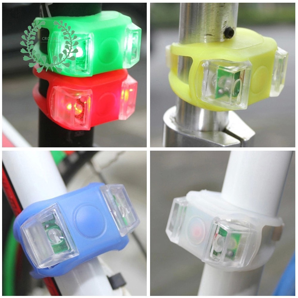 1pc Silicone chống thấm nước Đèn hậu xe đạp Đèn cảnh báo an toàn ban đêm Ánh sáng đèn LED không thấm nước