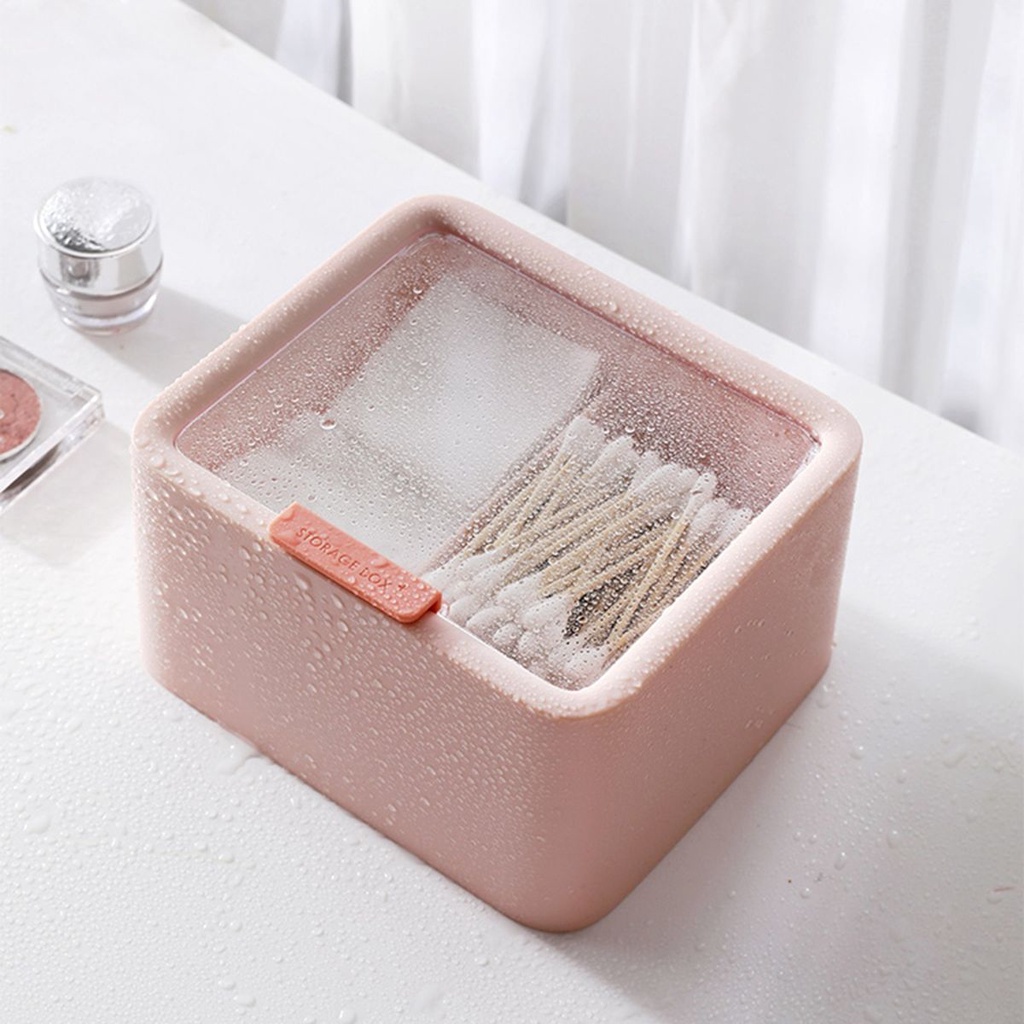 Hộp đựng bông tẩy trang chống bụi thiết kế 2 ngăn