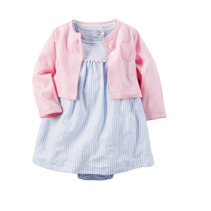 Set đầm thun cho bé gái 6M Carters Nhập Mỹ CA121H129