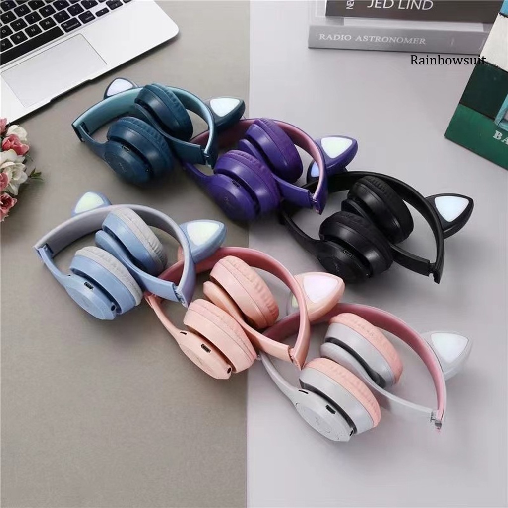 Tai Nghe Bluetooth 5.0 Không Dây Rb- P47M Hình Tai Mèo Phát Sáng