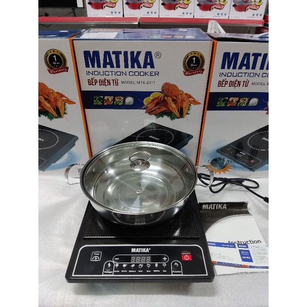 BẾP TỪ MATIKA 2111_công suất 2000ư-Tặng kèm nồi lẩu Inox