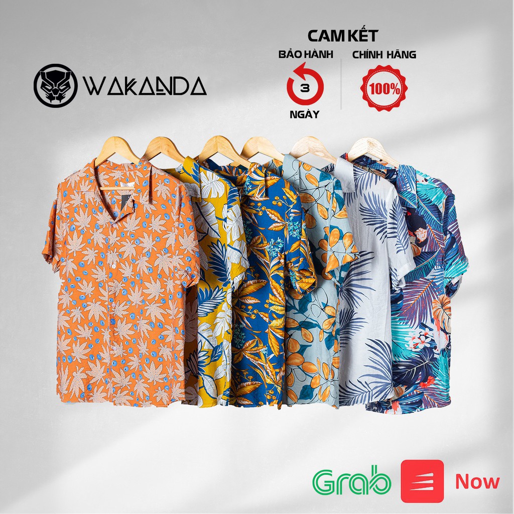 [FREESHIP] Áo đũi sơ mi, Áo nhóm đi biển có cổ họa tiết hoa lá Wakanda | BigBuy360 - bigbuy360.vn