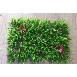 Cỏ Nhân Tạo - Tấm Thảm Cỏ Tai Chuột Nhân Tạo PVC Loại 1 có Hoa, Lá và Cành điểm
