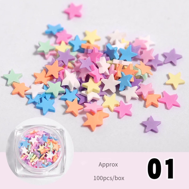 Hũ phụ kiện tim, sao mix màu