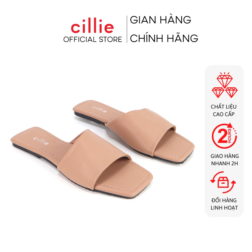 Dép nữ thời trang quai xéo mới lạ đế bệt đi làm đi chơi dạo phố Cillie 1196