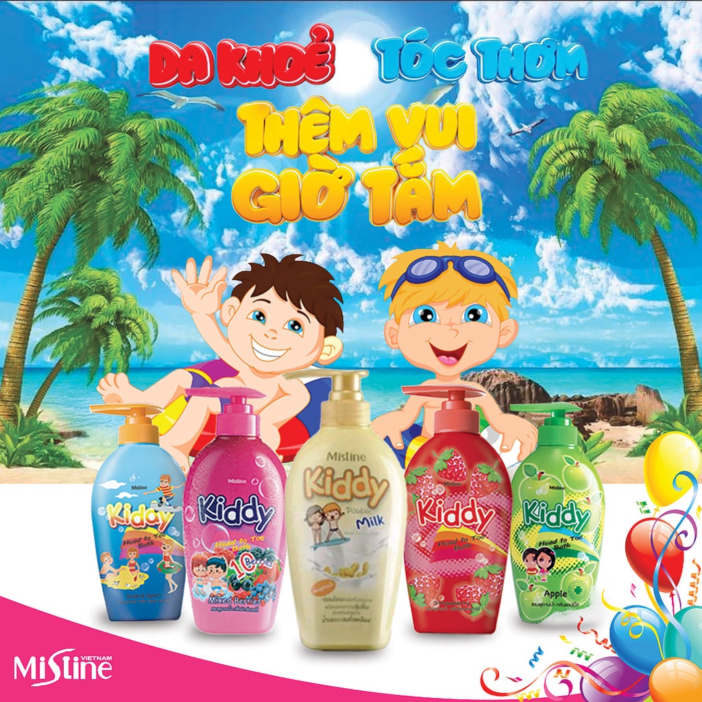 Tắm Gội Toàn Thân 2in1 Cho Bé Mistine Kiddy 400ml Thái Lan