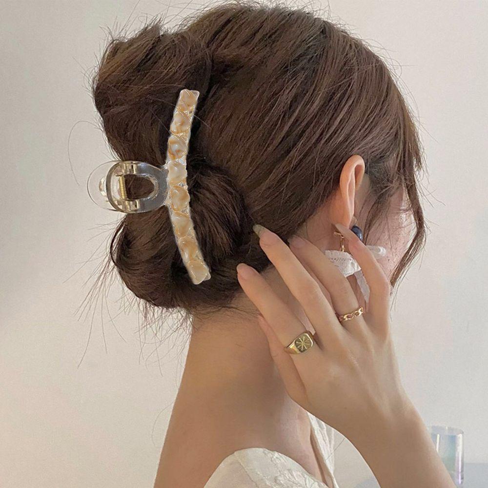 MOCHO Kẹp Tóc Càng Cua Bằng Acrylic Cỡ Lớn Phong Cách Vintage Hàn Quốc Cho Nữ Giá Đỡ