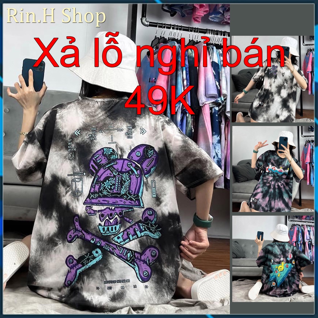 Áo thun loang tay lỡ Unisex form rộng thời trang nam nữ - Rin.H