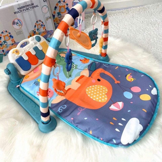 Thảm nằm chơi cho be có nhạc-Thảm đàn cho trẻ sơ sinh vận động baby gym mat,chính hãng ummo