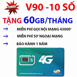 Combo 2 sim v90 10 số vip