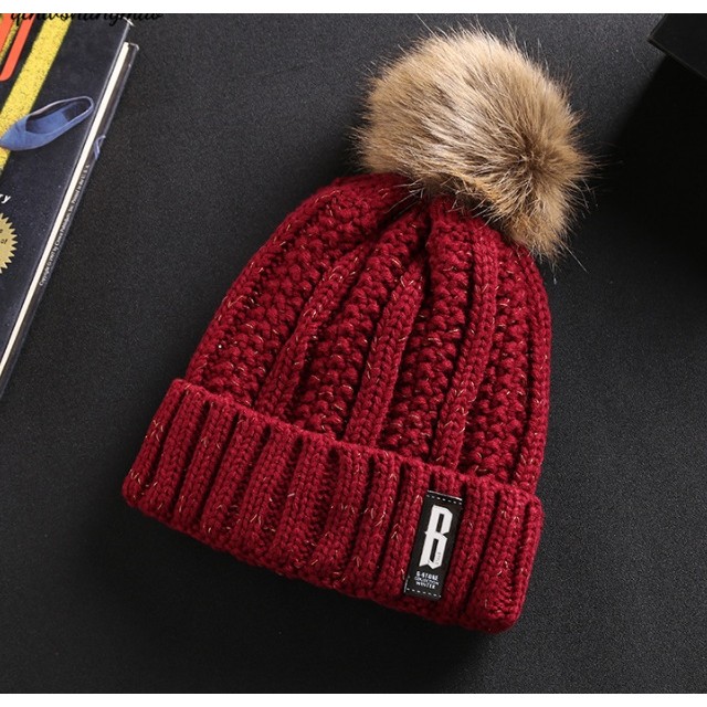 [QUẢNG CHÂU_TRỢ SHIP ĐƠN 50K] Mũ nón len chữ B A057 mềm mại, 2 lớp, lót lông, ấm ấp, dùng quanh năm