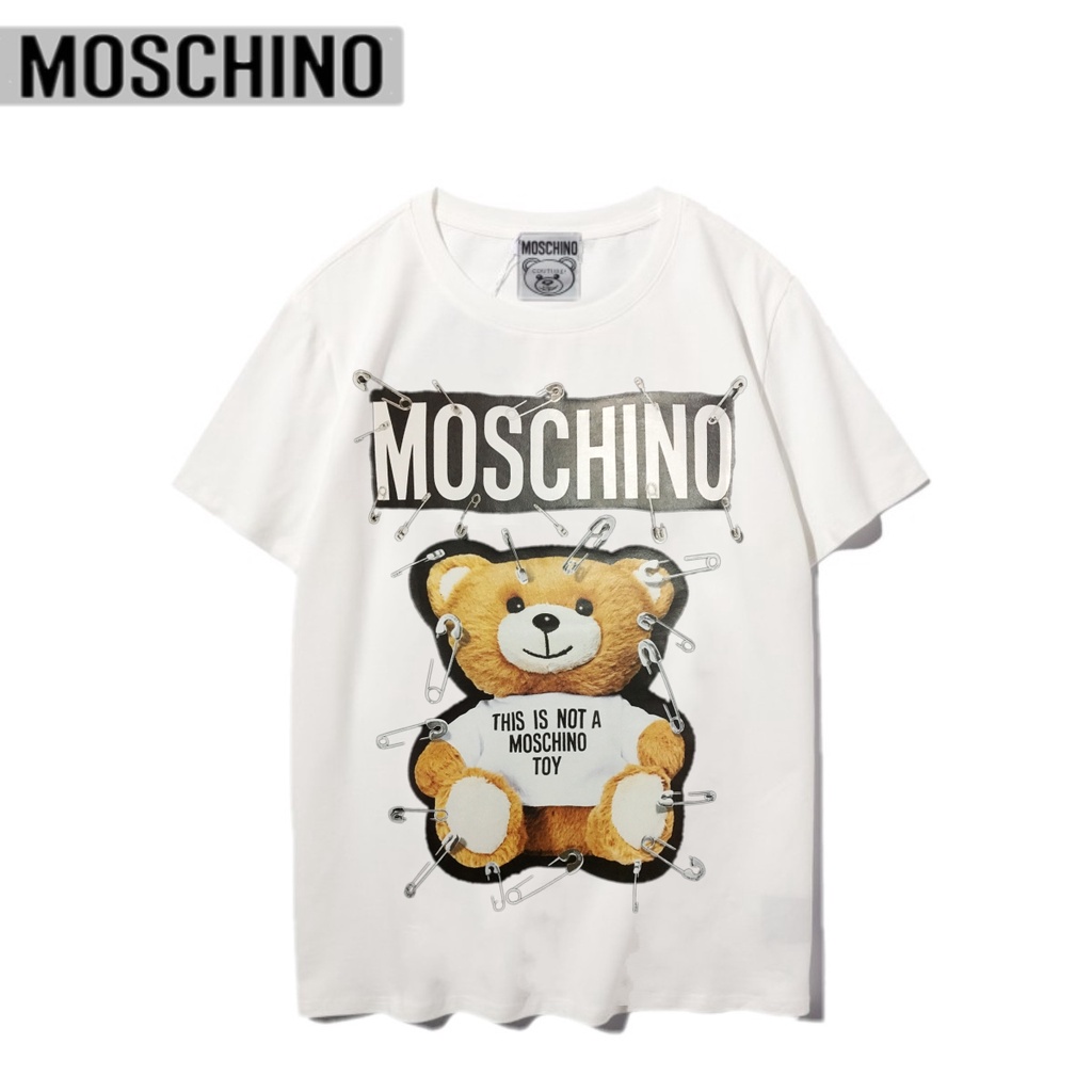 Áo Thun Tay Ngắn Cổ Tròn In Hình Gấu Moschino Dễ Thương