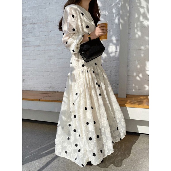 ĐẦM BABYDOLL DÀI REN HOA NỔI