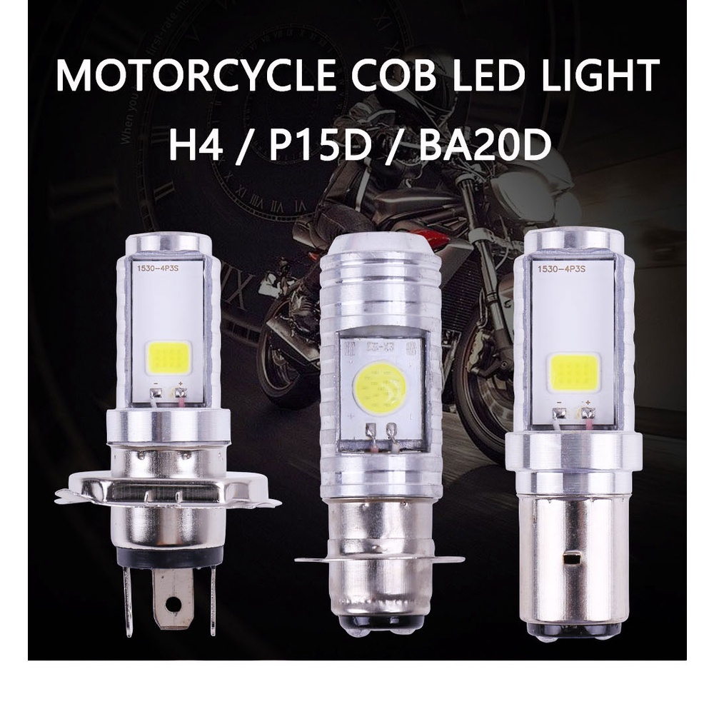 Đèn pha xe máy 1pc p15d ba20d h4 led h6 bóng đèn led moto cho xe máy atv cob đèn pha 12v-30v 6000k 12